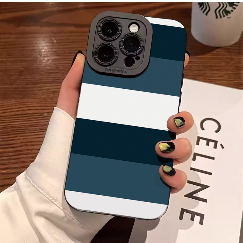 Phone Cases Galaxy S26 - Blue White Striped Pattern Phone Case