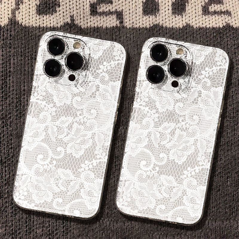 Phone Cases Black - New Black White Lace Phone Case