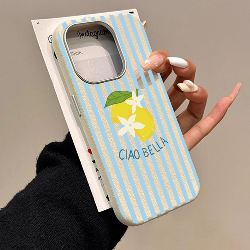 Phone Cases Designer - Lemon Striped Retro Design Suitable for