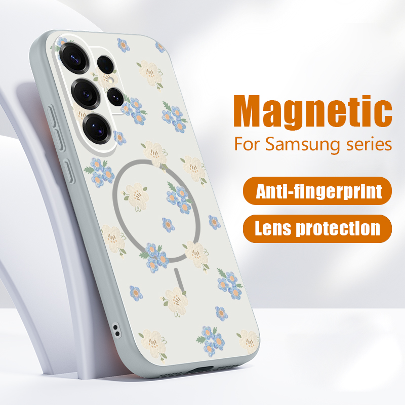 Phone Cases Galaxy S26 - Blue Flowers Pattern Case For Samsung