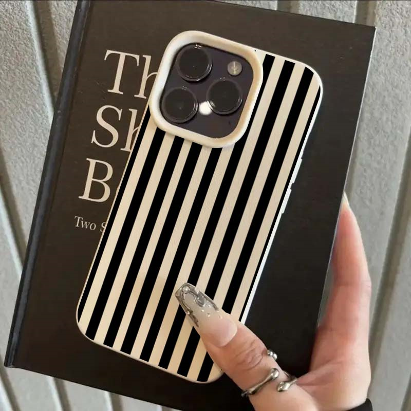 Phone Cases Orange - Colorful Striped Minimalist INS Couple Phone