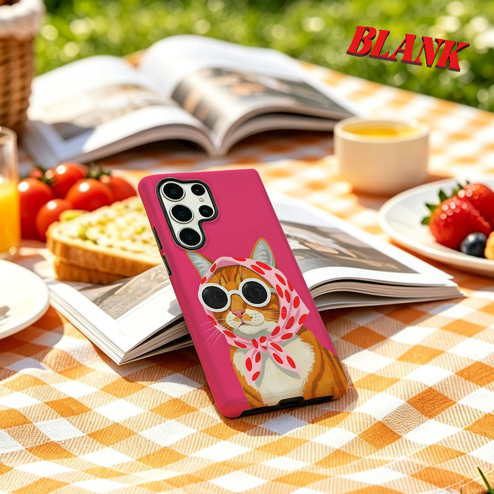 Phone Cases Orange - Stylish Orange Cat For Samsung Galaxy