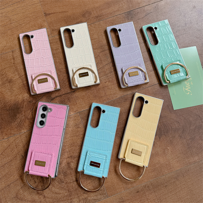 Phone Cases Z Fold 4 - Fashion Candy Color Leather Phone Case