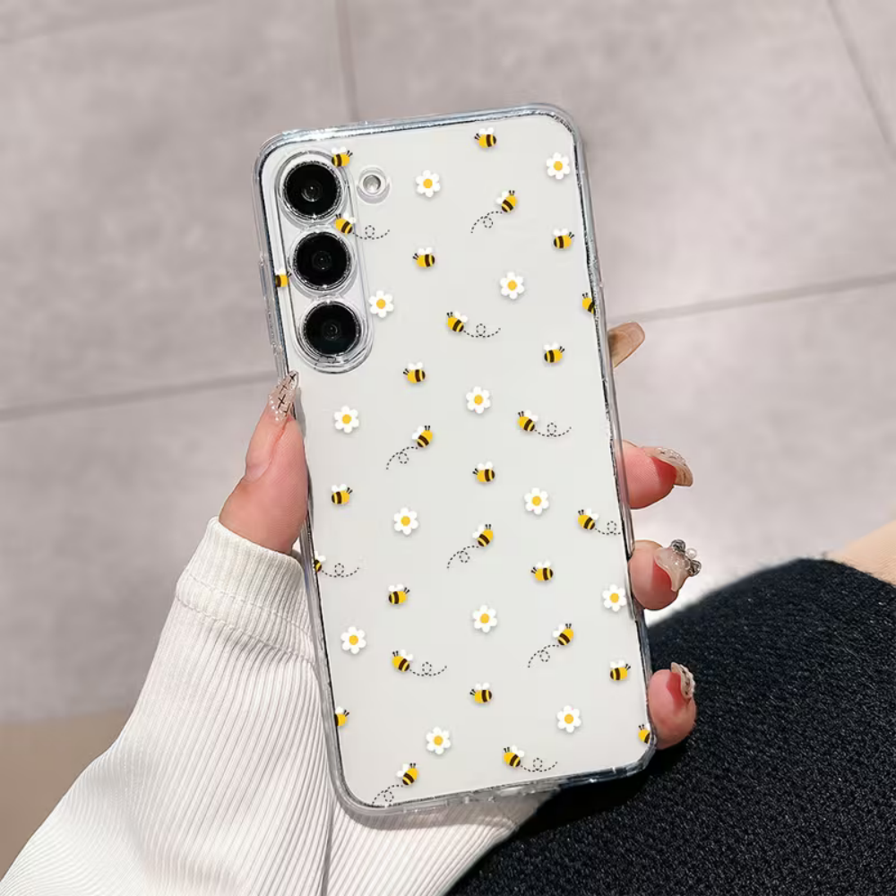 Phone Cases Galaxy S26 - Bee White Flower Phone Case For
