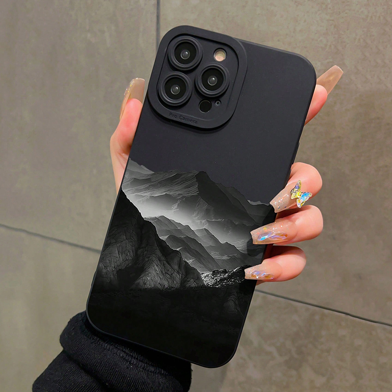 Phone Cases Black - Black Mountain INS Design Silicone Phone