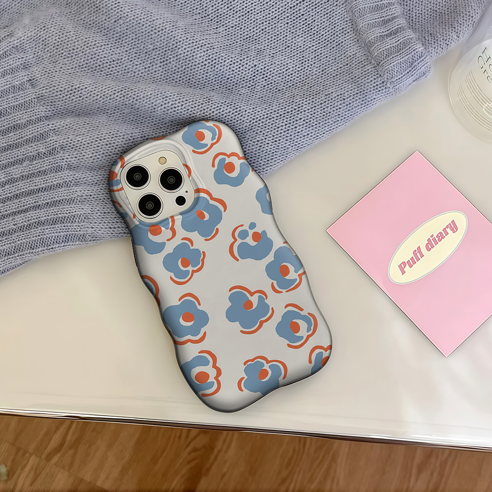 Luxury Wave Blue Orange Floral - Phone Cases Orange recensie en prijs
