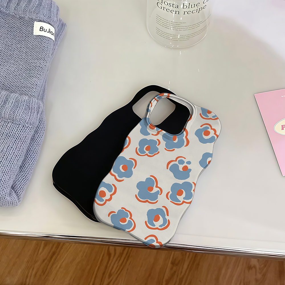 Luxury Wave Blue Orange Floral - Phone Cases Orange recensie en prijs