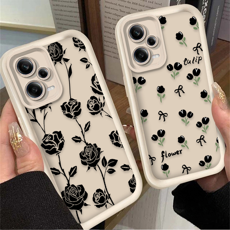 Black Flowers Pattern Phone Ca - Phone Cases Black recensie en prijs