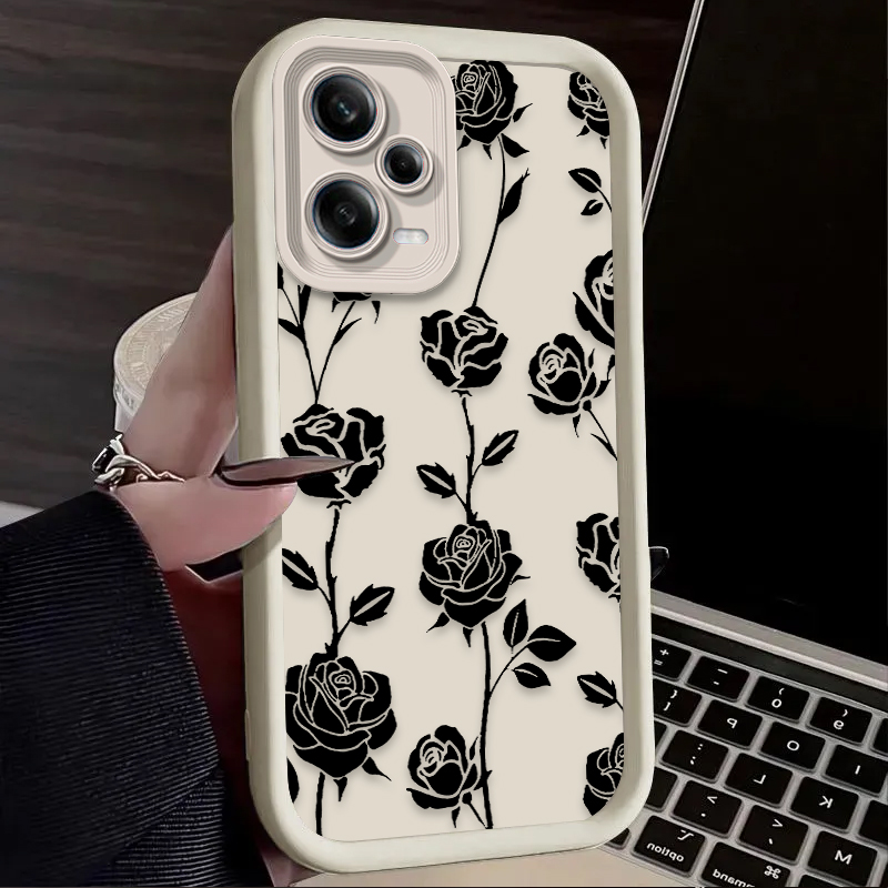 Black Flowers Pattern Phone Ca - Phone Cases Black recensie en prijs