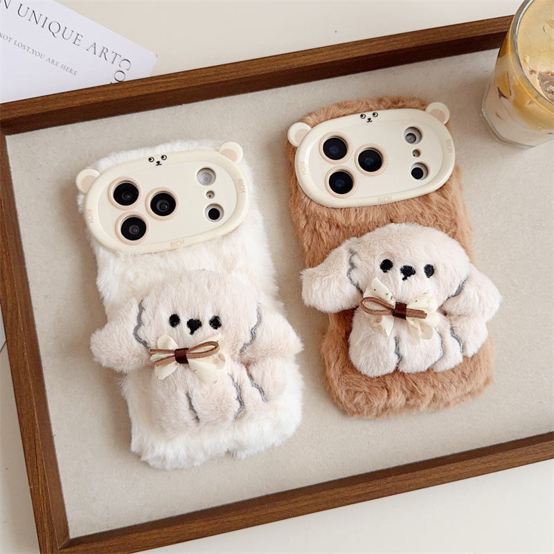 3D Cartoon Bowknot Puppy Warm  - Phone Cases For Iphone 13 recensie en prijs