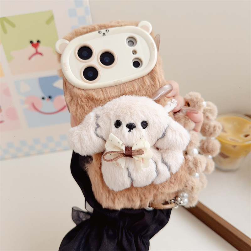 3D Cartoon Bowknot Puppy Warm  - Phone Cases For Iphone 13 recensie en prijs