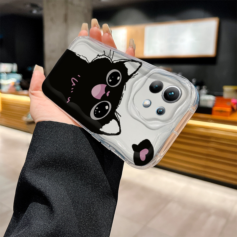 Cute Big Eyed Black Cat 3D Wav - Phone Cases Black recensie en prijs