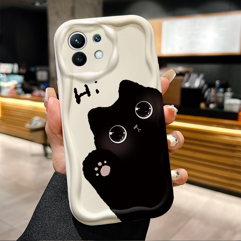 Cute Big Eyed Black Cat 3D Wav - Phone Cases Black recensie en prijs