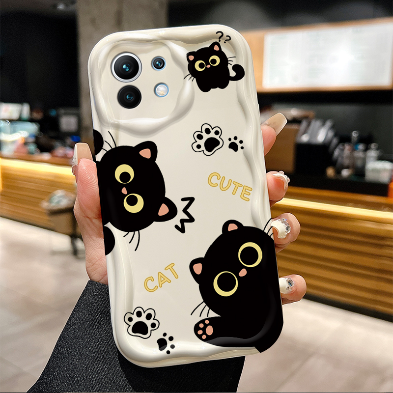 Cute Big Eyed Black Cat 3D Wav - Phone Cases Black recensie en prijs