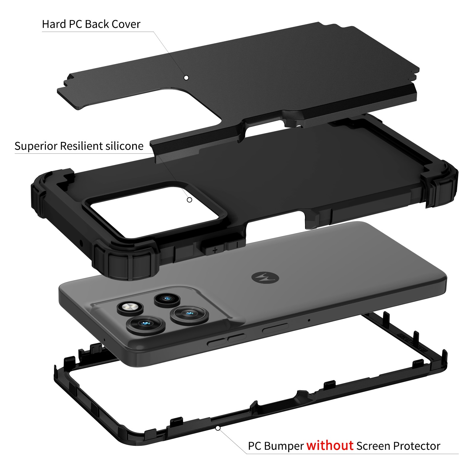 3-in-1 Heavy-Duty Rugged Phone - Phone Cases Moto G 2025 recensie en prijs