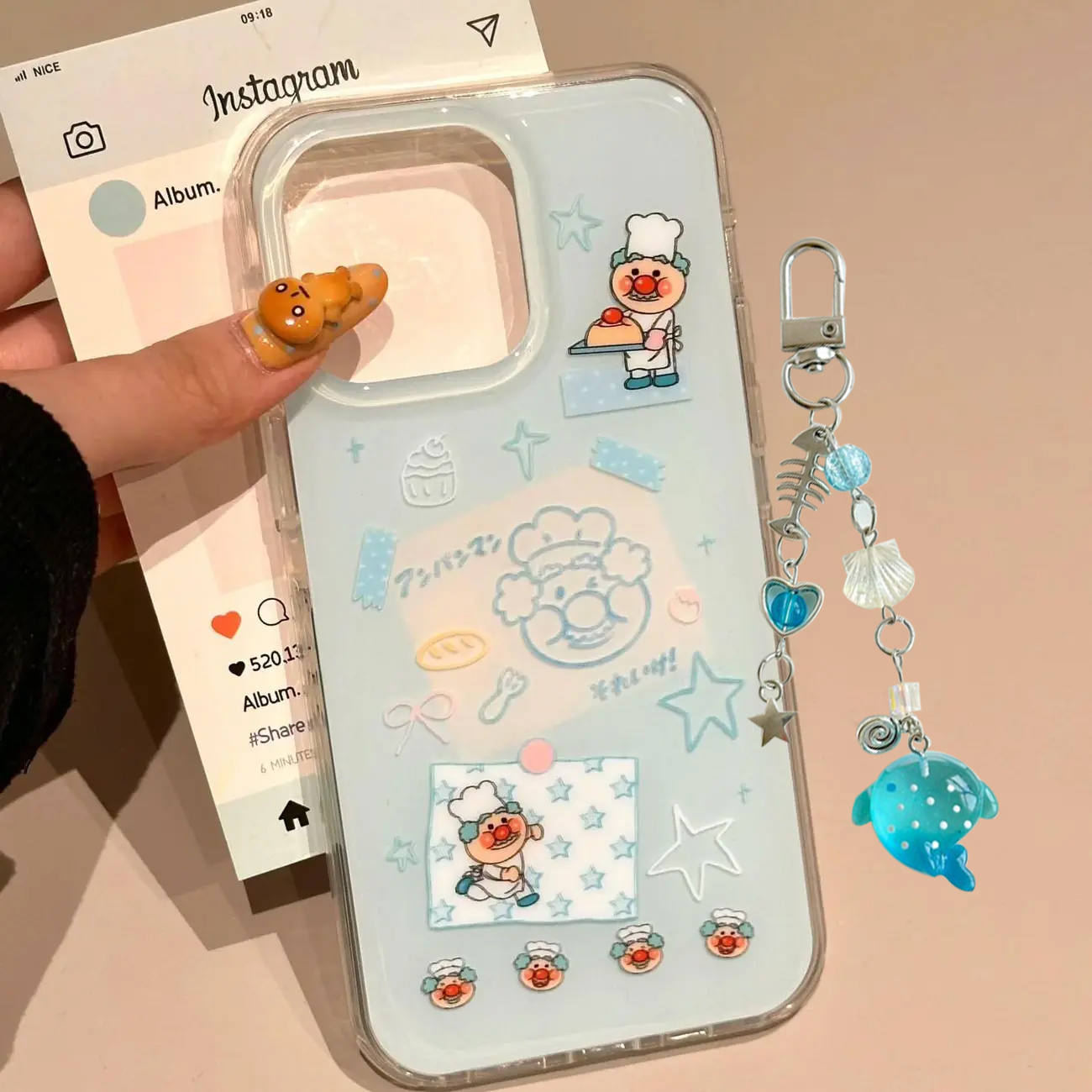 Korean Ins Blue Chef Old Man C - Phone Cases Kawaii recensie en prijs