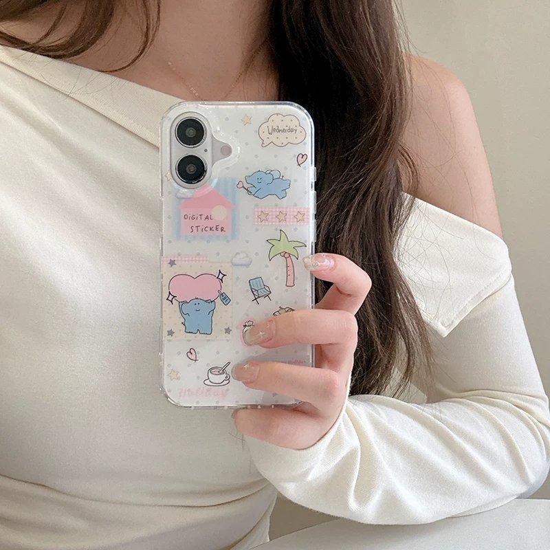 Cute Cartoon Elephant Grabbing - Phone Cases Kawaii recensie en prijs