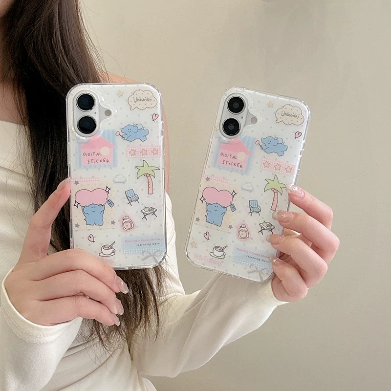 Cute Cartoon Elephant Grabbing - Phone Cases Kawaii recensie en prijs