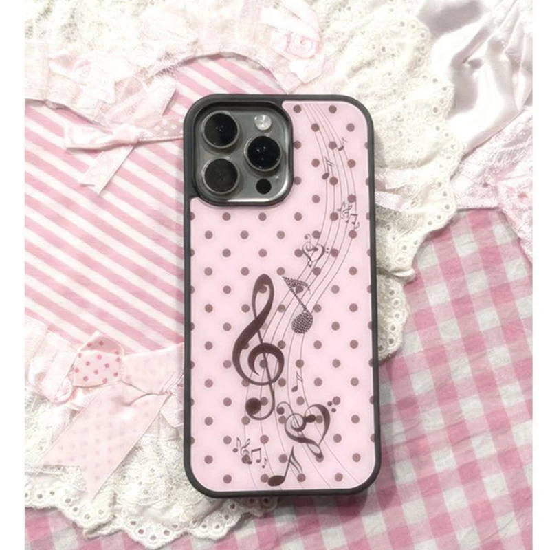 Korean ins Pink Brown Polka Do - Phone Cases Kawaii recensie en prijs