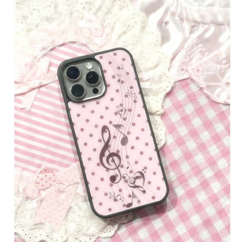 Korean ins Pink Brown Polka Do - Phone Cases Kawaii recensie en prijs