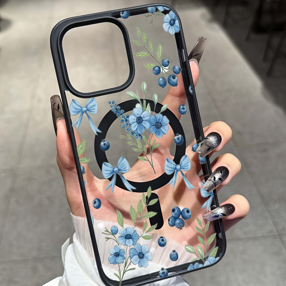 Blueberry Floral Clear Case  F - Phone Cases Durable recensie en prijs