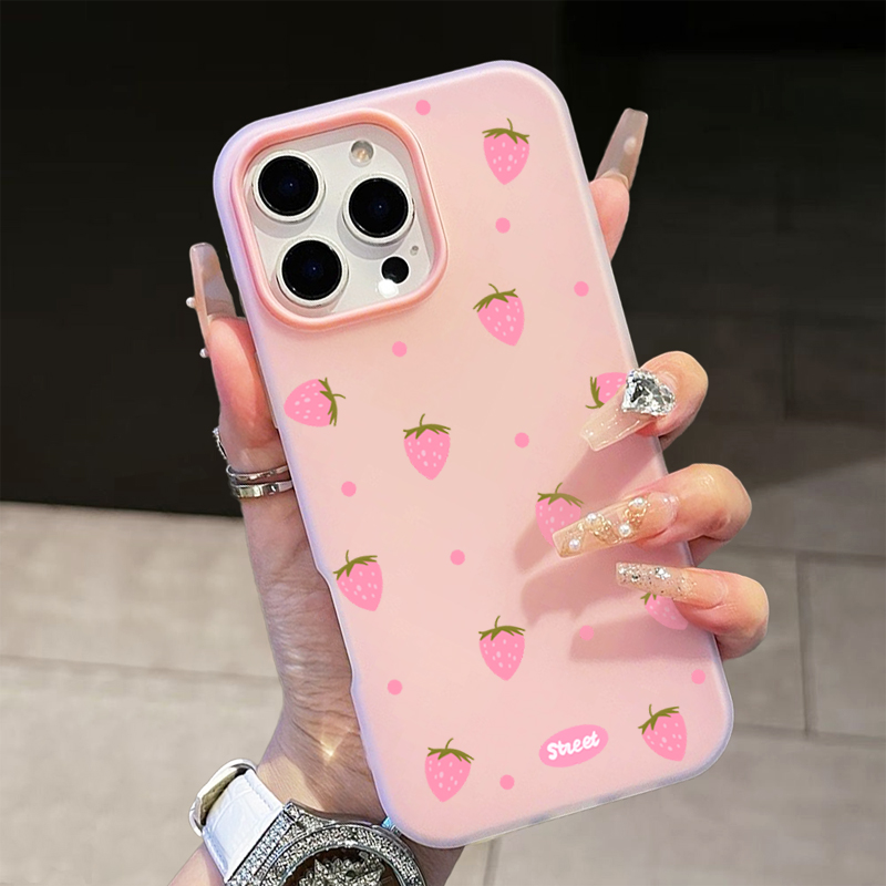 Sweet Pink Strawberry Pattern  - Phone Cases For Iphone 13 recensie en prijs
