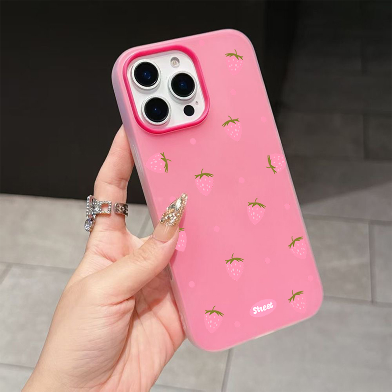 Sweet Pink Strawberry Pattern  - Phone Cases For Iphone 13 recensie en prijs