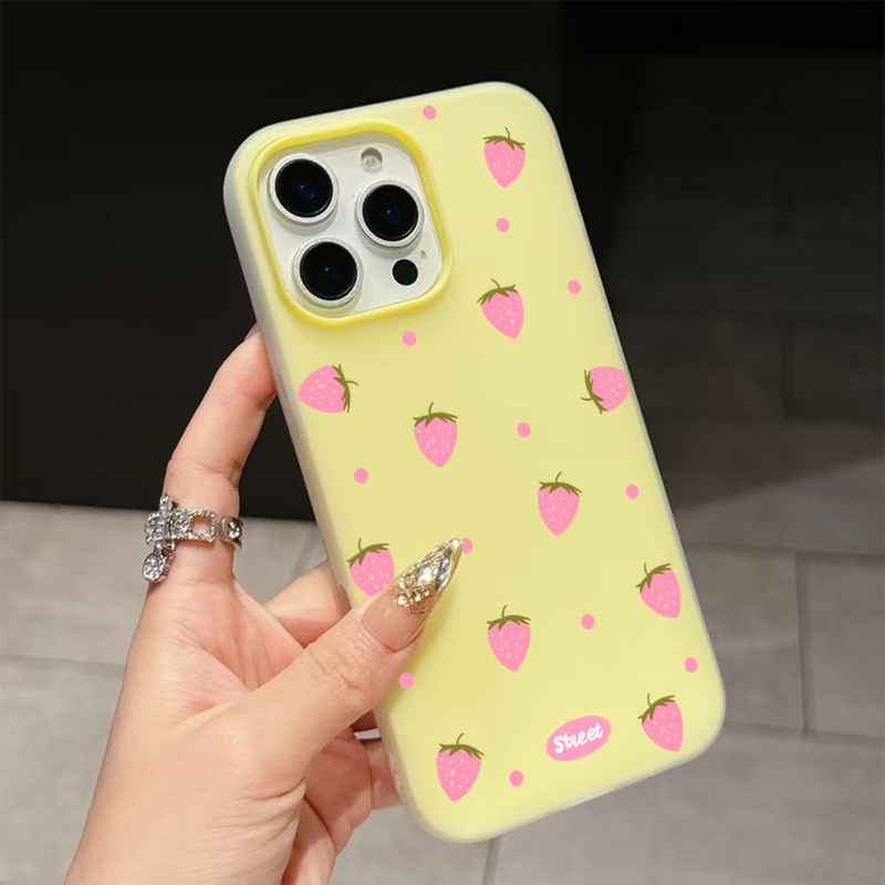 Sweet Pink Strawberry Pattern  - Phone Cases For Iphone 13 recensie en prijs