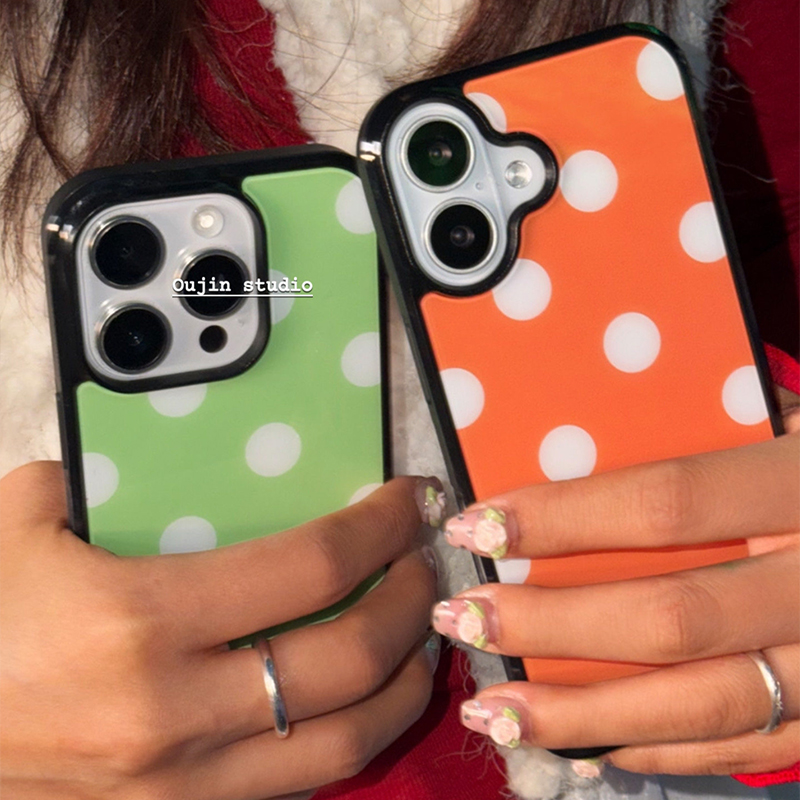 Korean Green & Orange Polka Do - Phone Cases Orange recensie en prijs