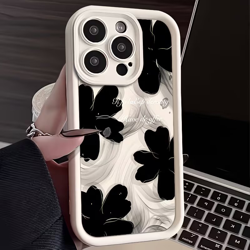 Black Ink Flower Soft TPU Airb - Phone Cases Black recensie en prijs