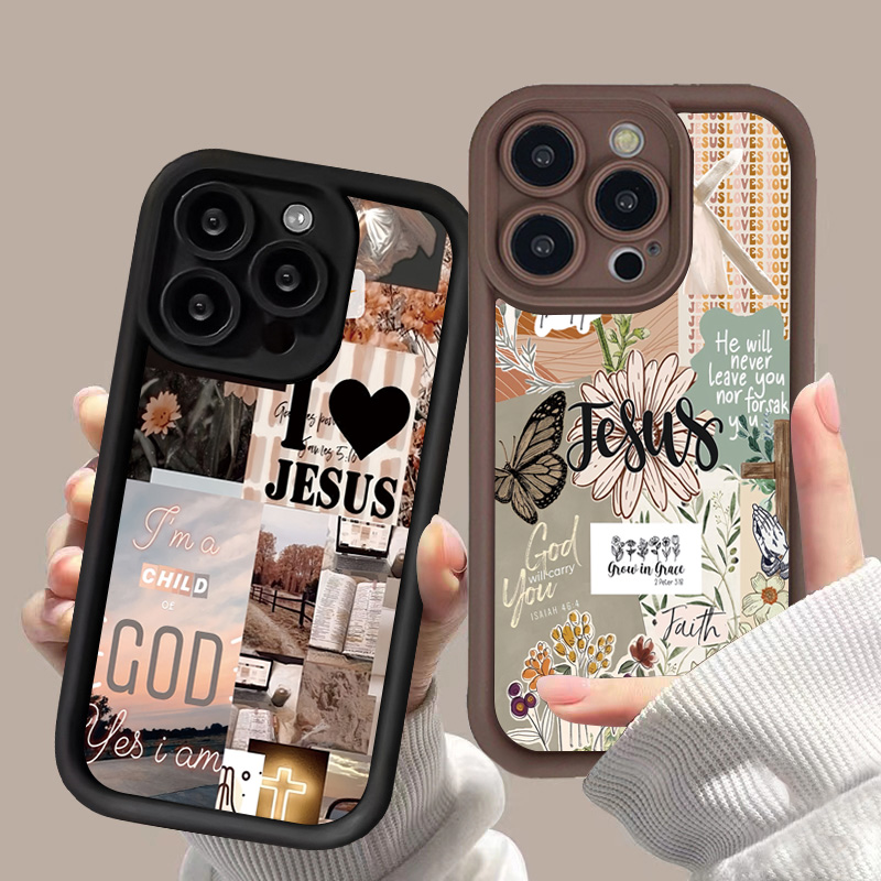 Jesus Collage Pattern Thick Sh - Phone Cases Arc recensie en prijs