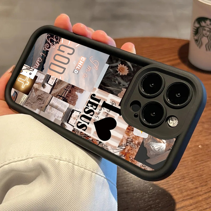 Jesus Collage Pattern Thick Sh - Phone Cases Arc recensie en prijs