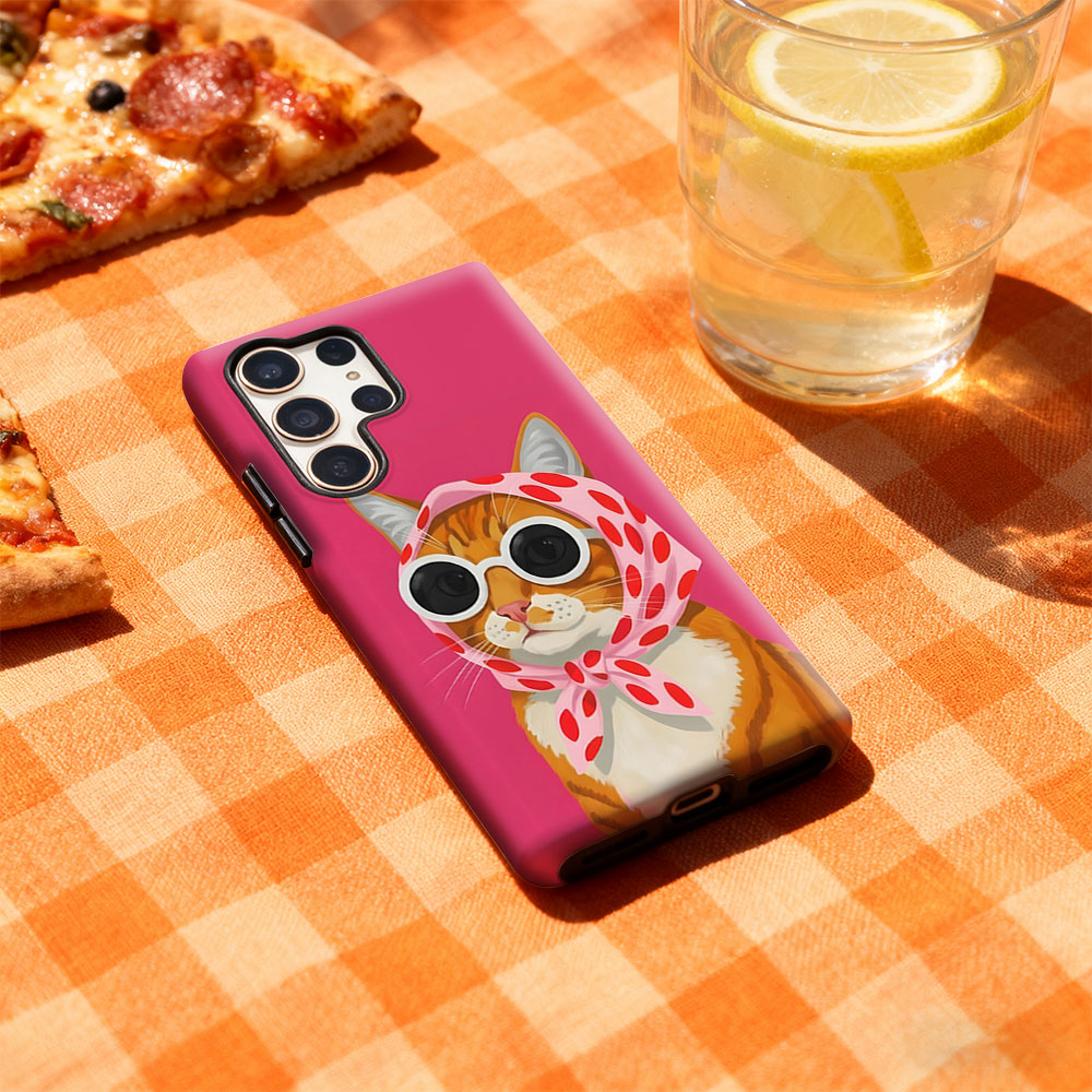 Stylish Orange Cat For Samsung - Phone Cases Orange recensie en prijs