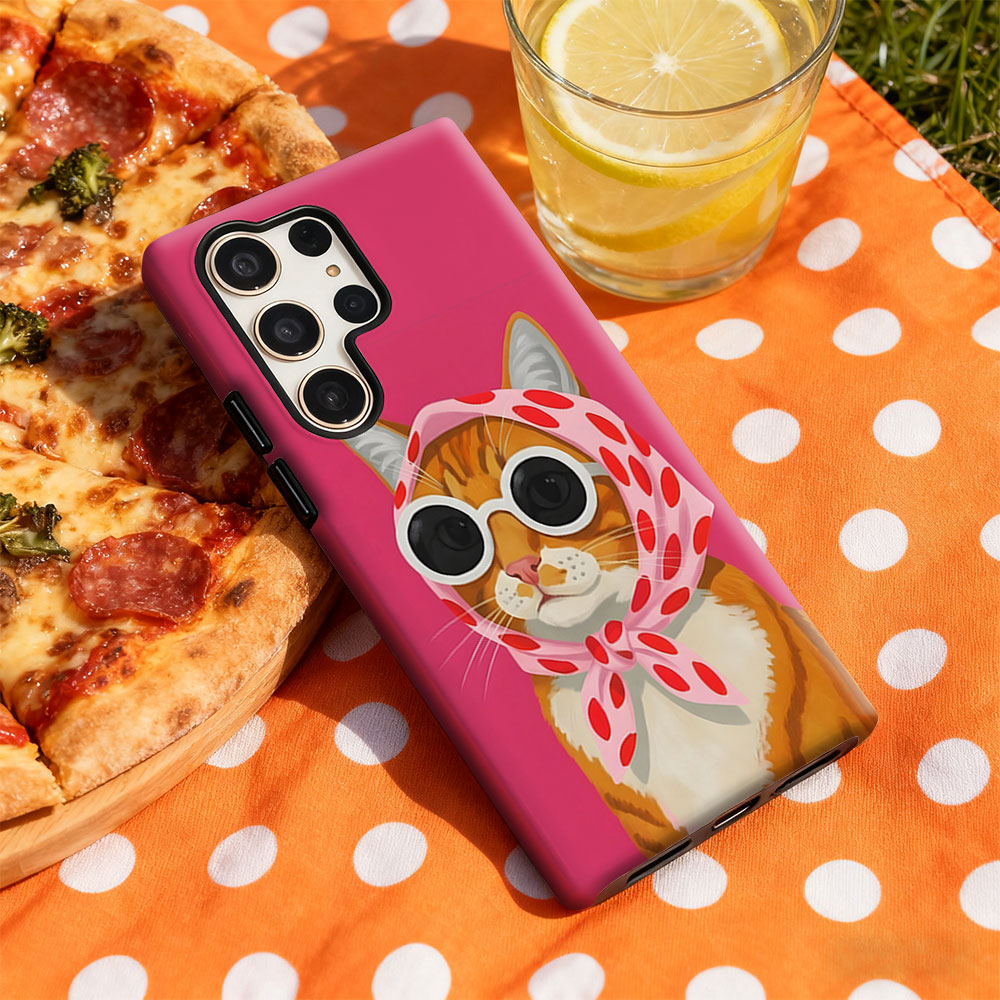 Stylish Orange Cat For Samsung - Phone Cases Orange recensie en prijs