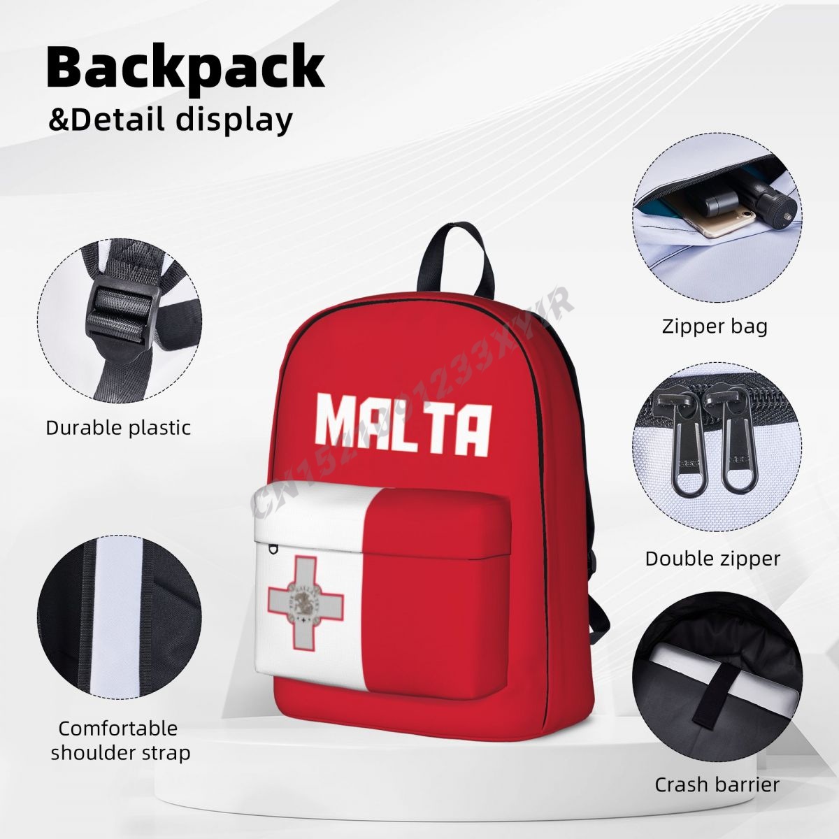 Unisex Backpack Malta Flag Mal - Phone Cases Malta recensie en prijs